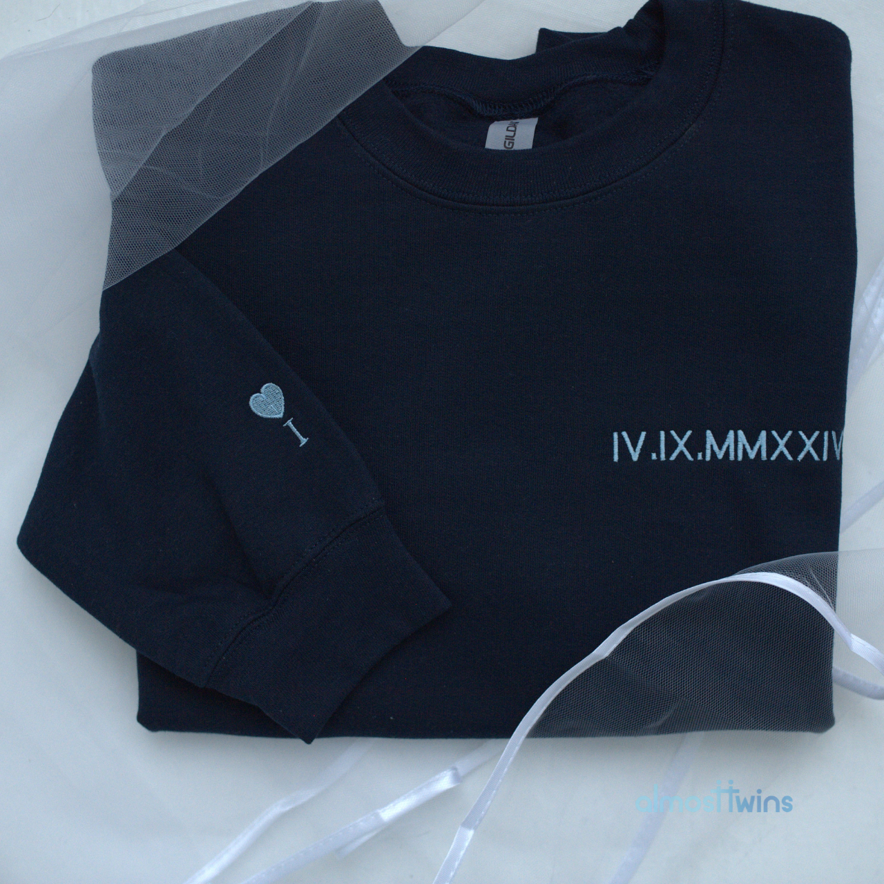 Matching Roman Numerals Sweatshirt with Custom Sleeve - Personalized for Bride and Bridesmaids