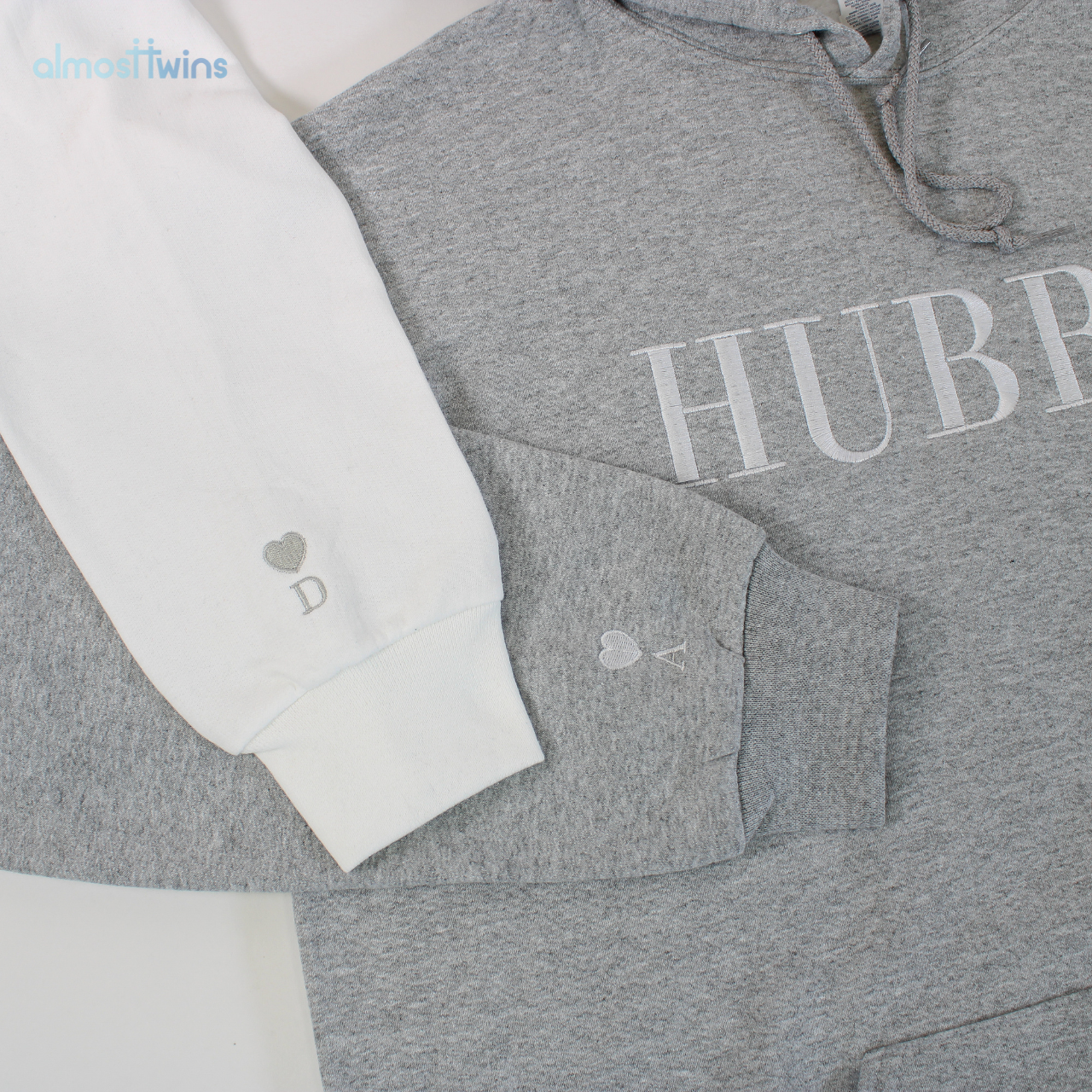 Hubby And Wifey Hoodie with custom sleeve