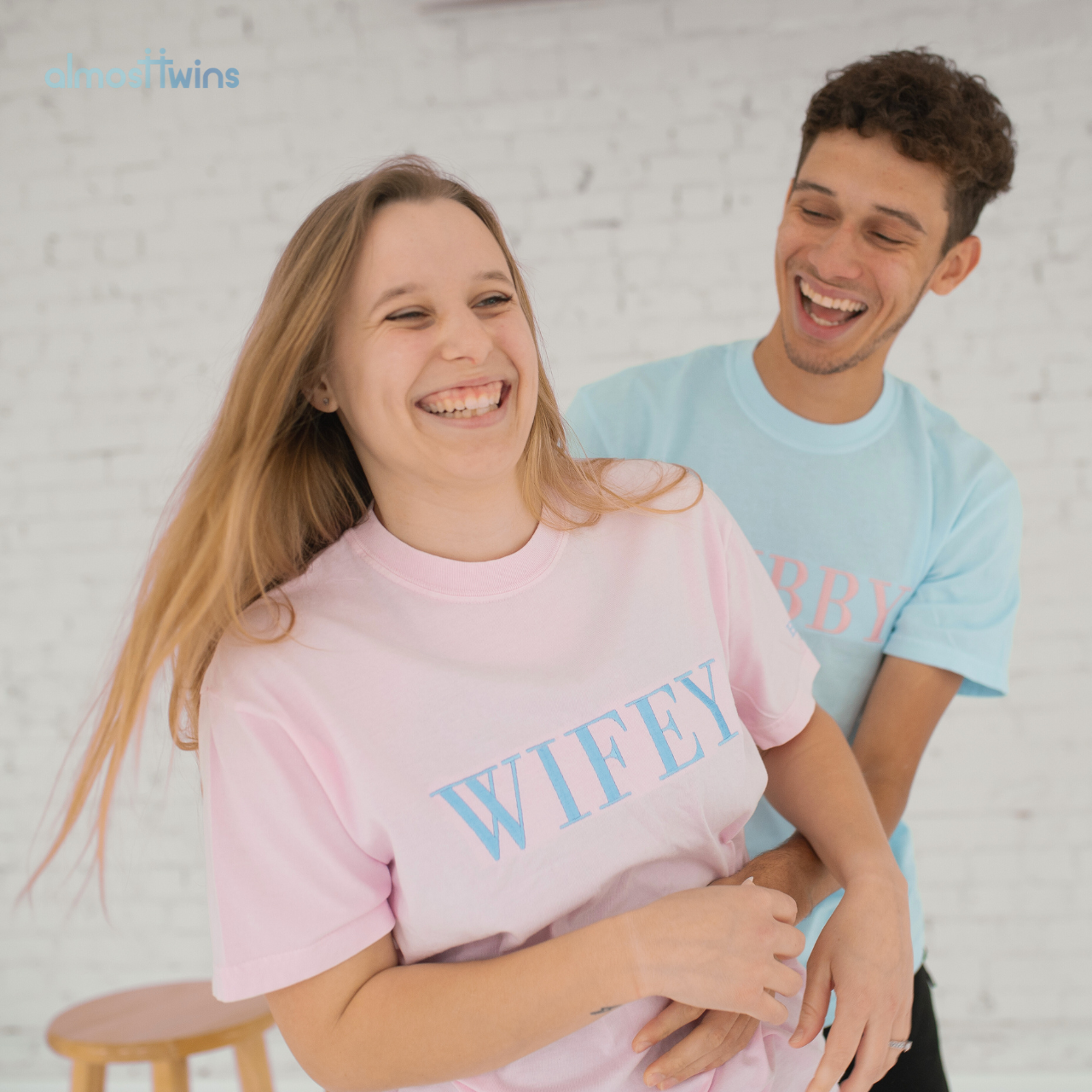 Hubby And Wifey Tshirt with custom sleeve