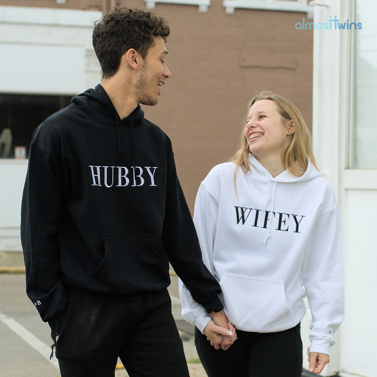 Hubby And Wifey Hoodie with custom sleeve