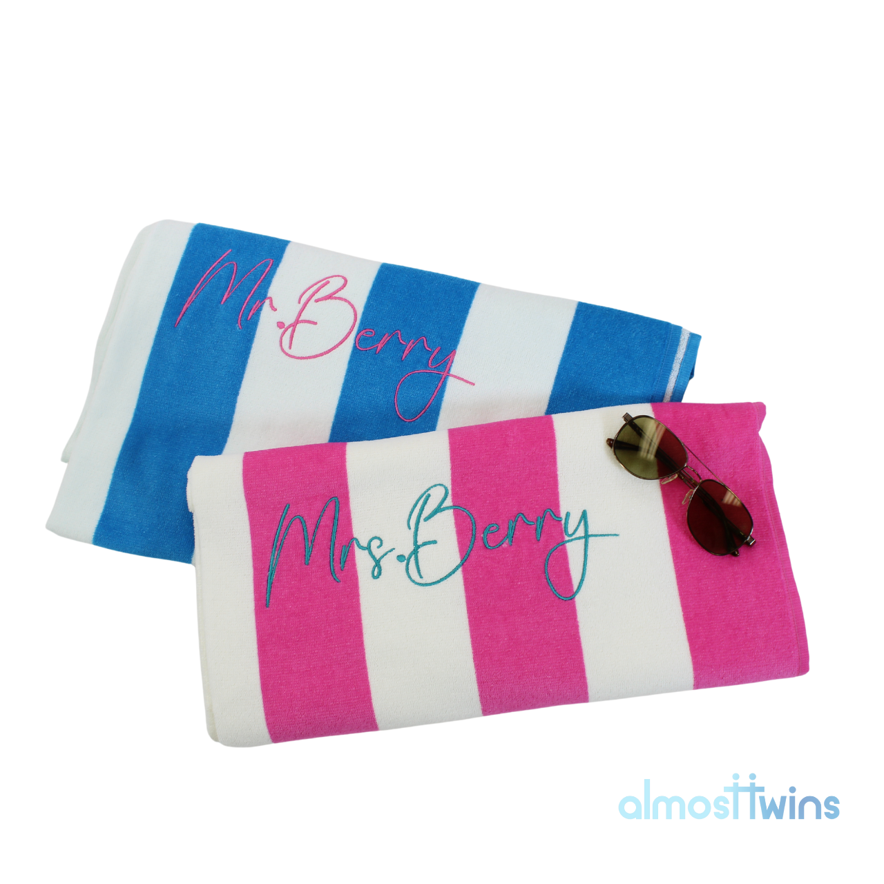 Mrs. and Mr. Beach Towels - Personalized for Couples