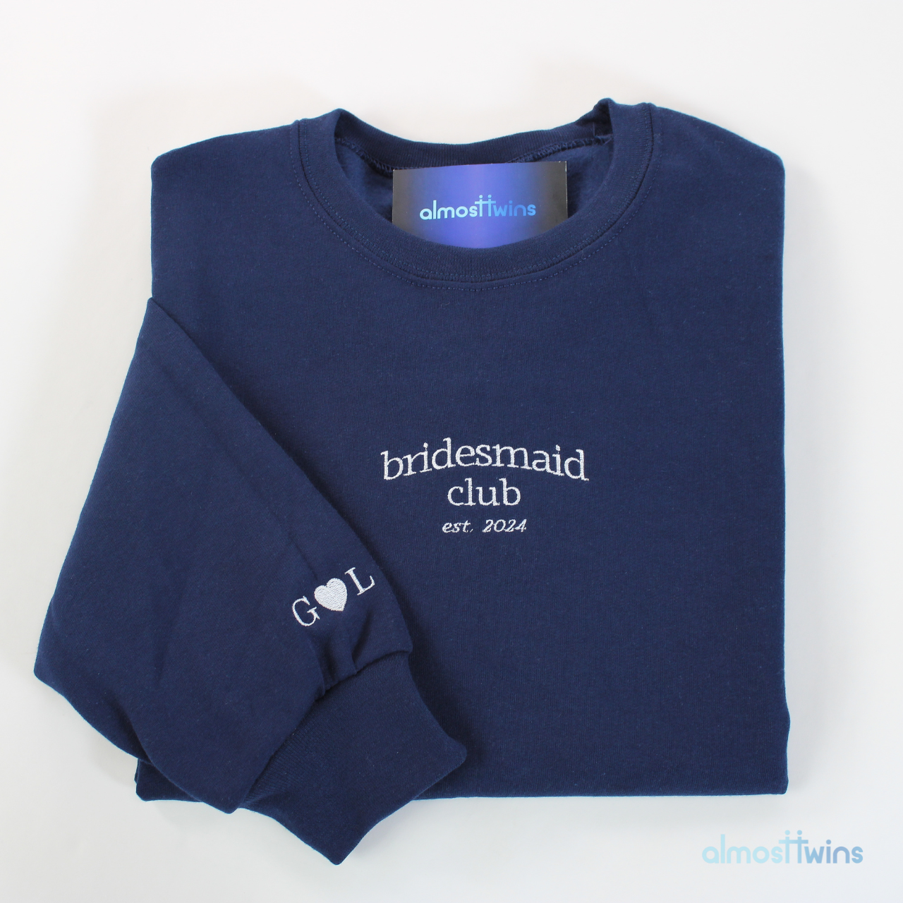 Custom Wifey and Bridesmaids Club sweatshirts - Personalized with your year and custom sleeve