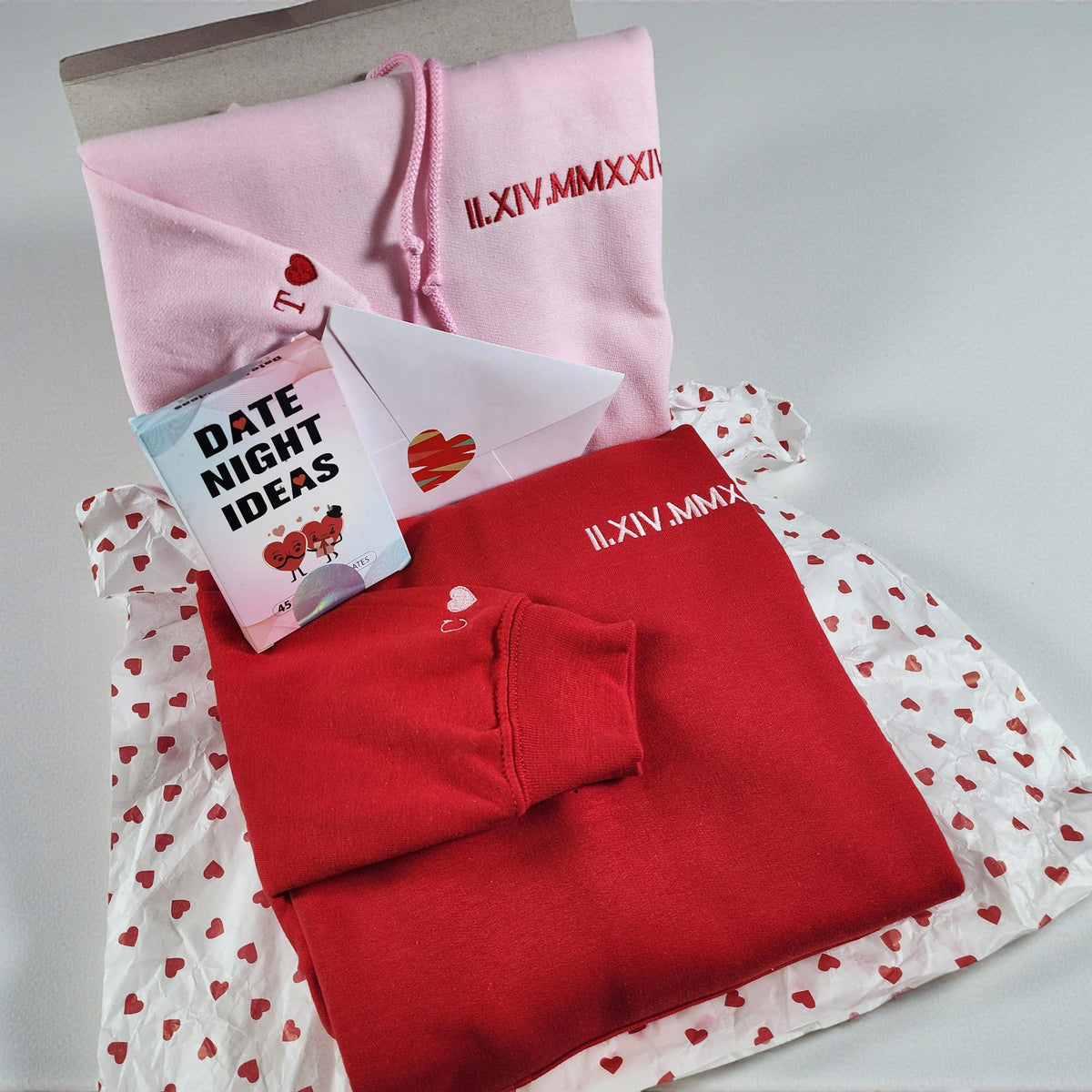 Valentine’s Day Personalized Hoodie Gift Box for Couples - 100 boxes available - FREE SHIPPING