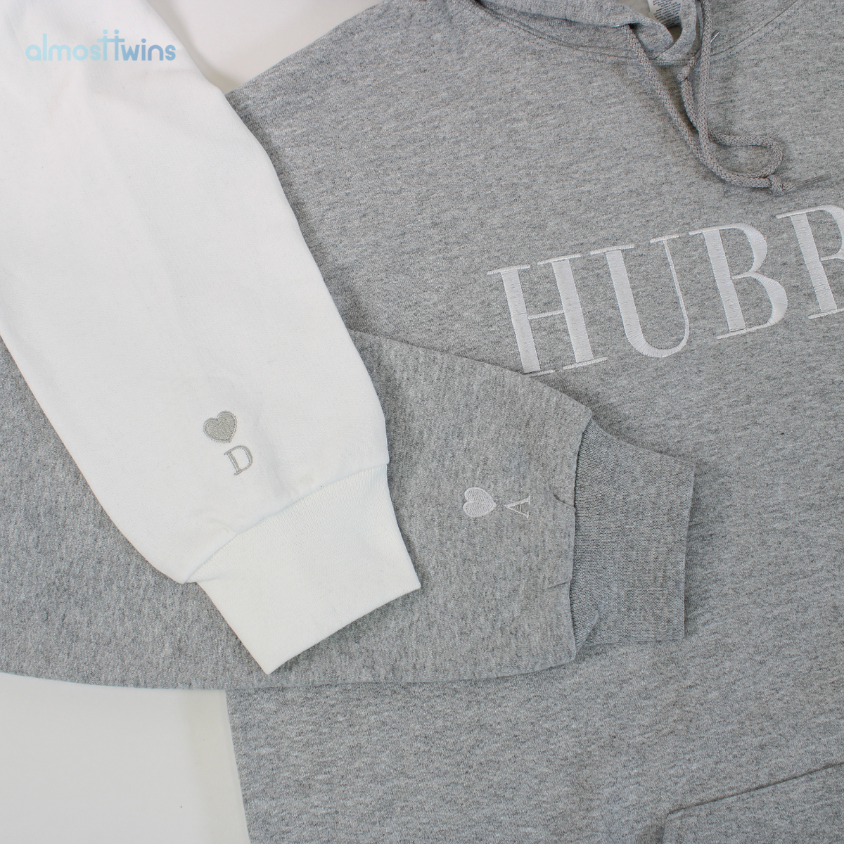 Hubby And Wifey Hoodie with custom sleeve