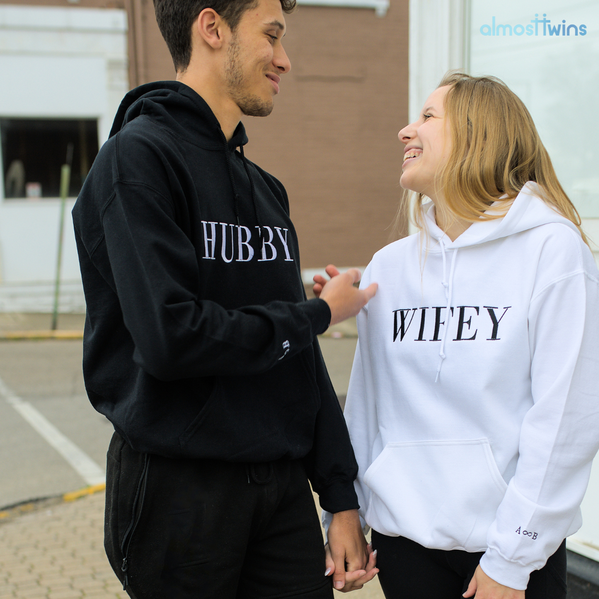 Hubby And Wifey Hoodie with custom sleeve