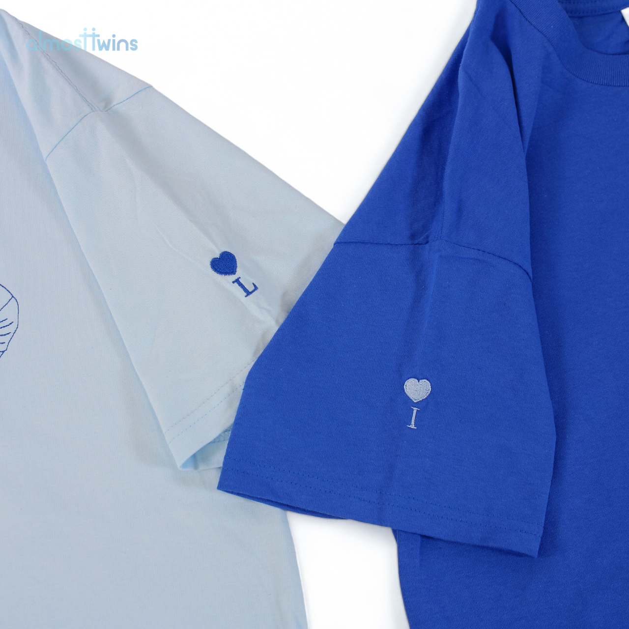 Custom memorable couple photo outline Tshirt with initial or special message on the sleeve