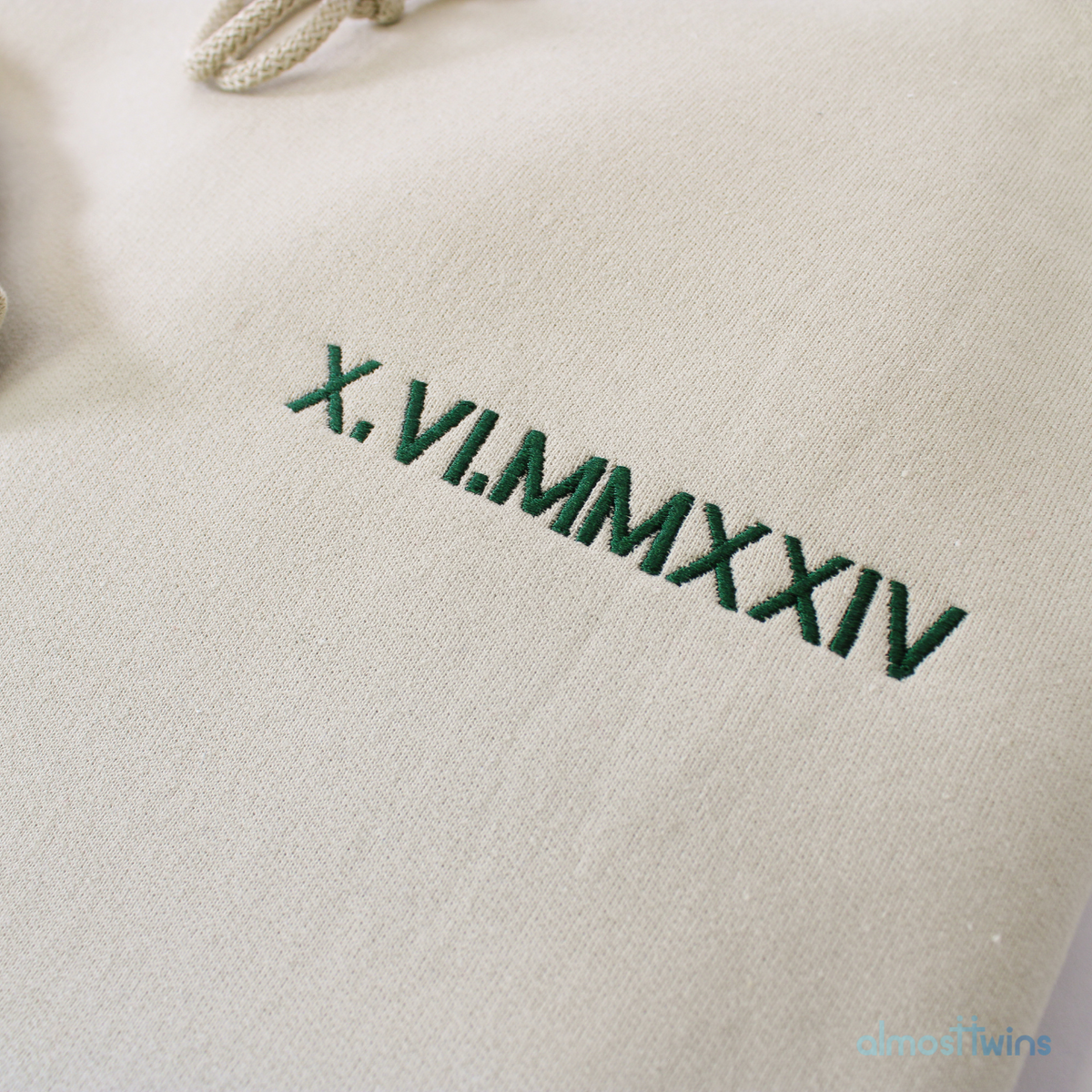 Custom roman numerals Hoodie with initial and heart on the sleeve for couples