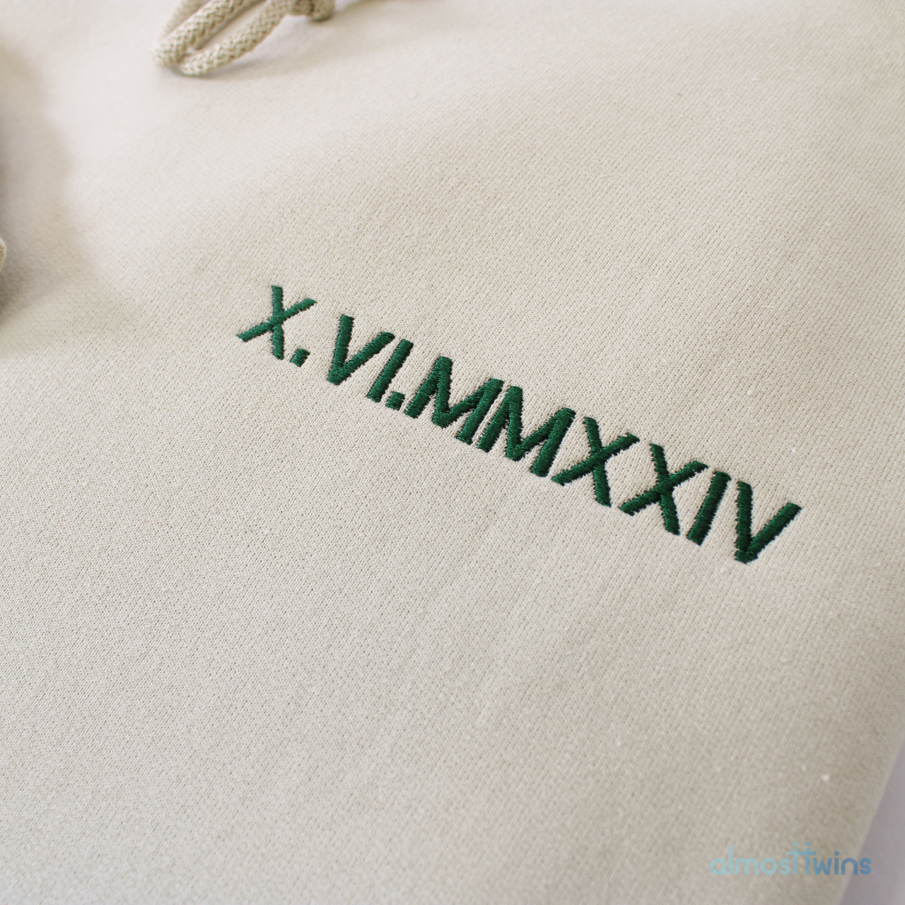 Custom roman numerals Hoodie with initial and heart on the sleeve for couples