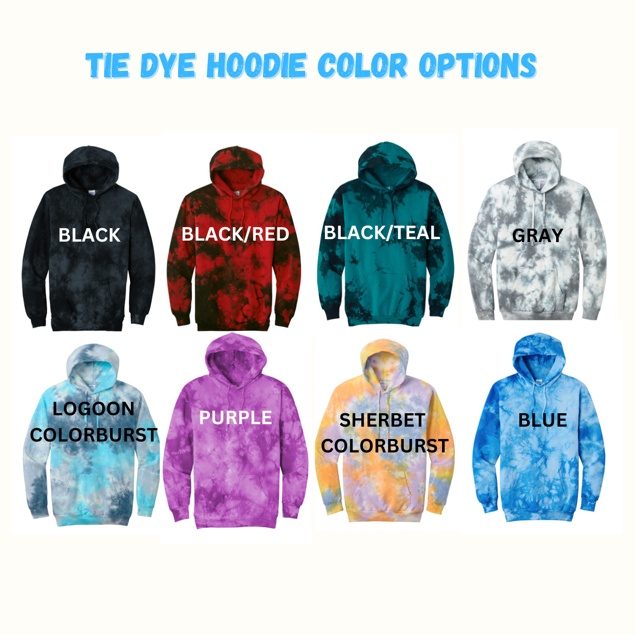 Custom roman numerals Tie Dye Hoodies with initial and heart on the sleeve