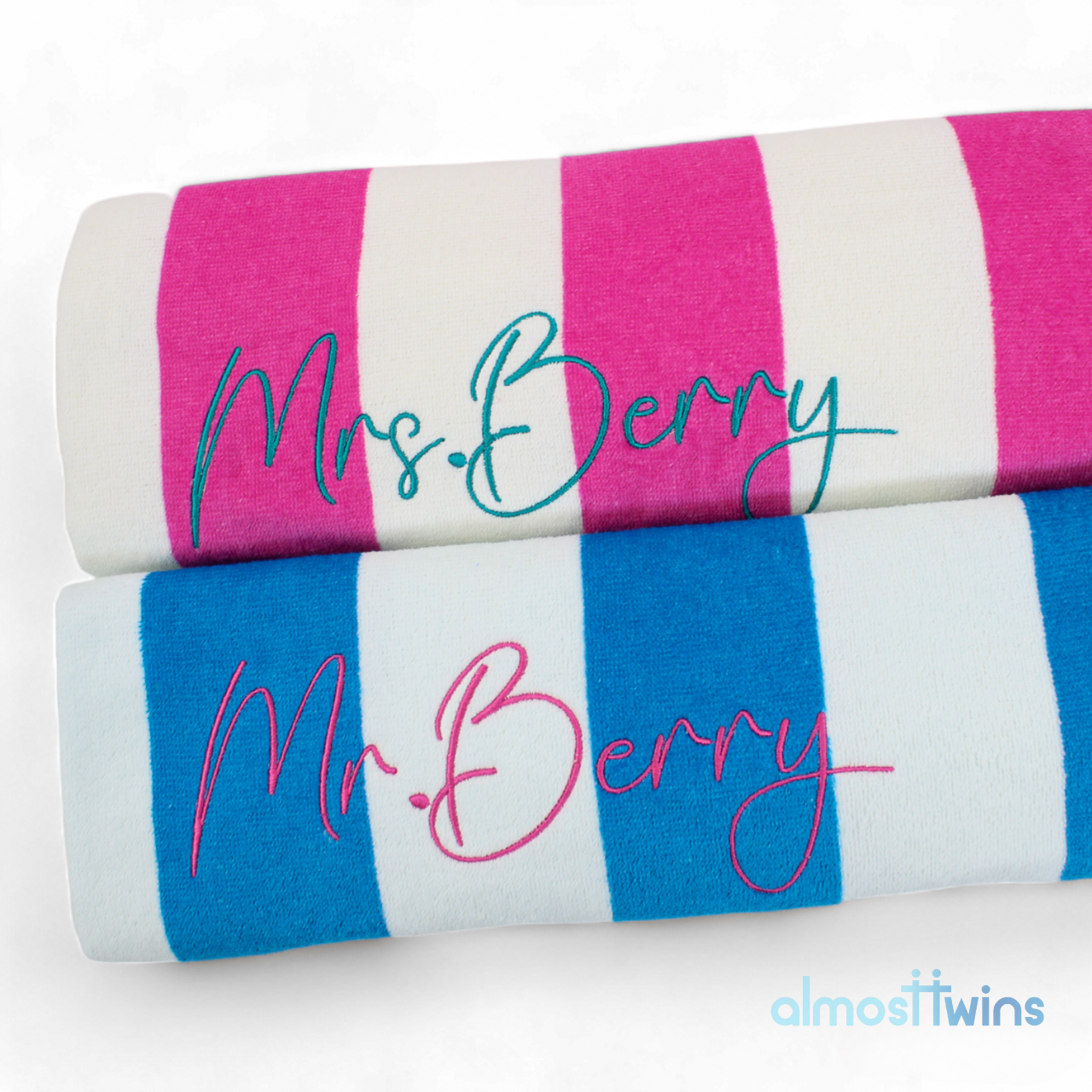 Mrs. and Mr. Beach Towels - Personalized for Couples